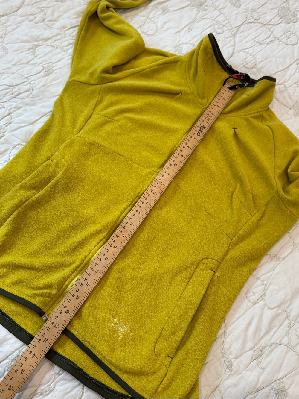 Arc'teryx large wm’s Yellow-khaki Green Full-Zip Fleece Jacket - Picture 8 of 16